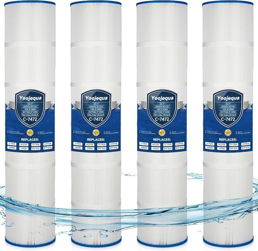 Yoojequa 4 Pack CCP520 Pool Filter Cartridge for Pentair C-7472 PCC130 FC-1978